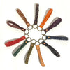 'Braided Leather Key Ring/Wristlet' Assorted Colours