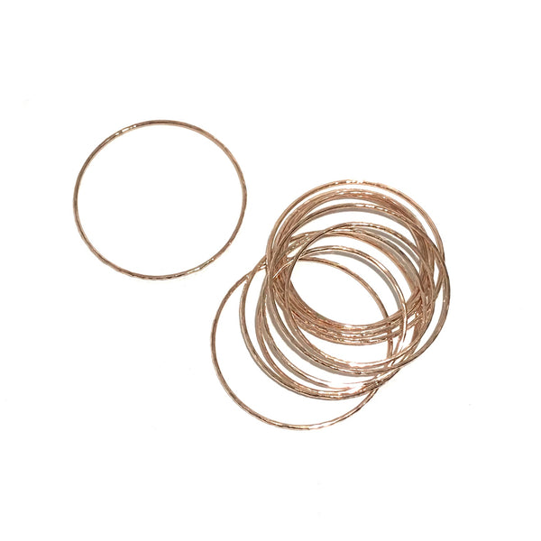 'Hammered Bangle' Rose Gold