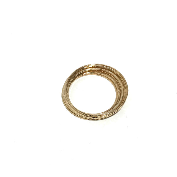 'Hammered Bangle' Yellow Gold