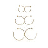 'Hammered Hoop Studs' Yellow Gold Fill