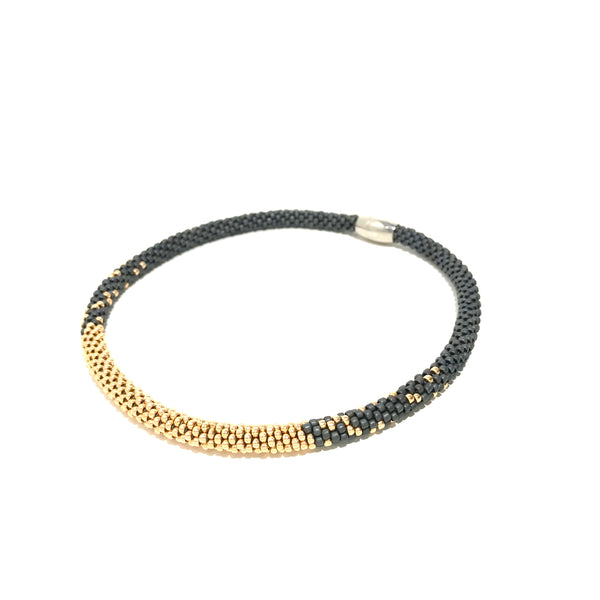 'Stardust Necklace' Grey/Yellow Gold